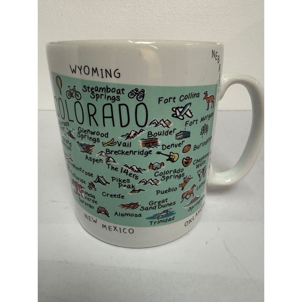 222 Fifth Coffee‎ Mug  White Colorado State Map My Place Porcelain Souvenir